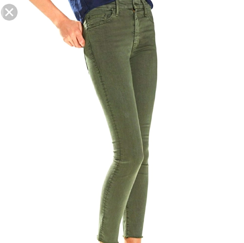 MOTHER High Waisted Looker Ankle Fray